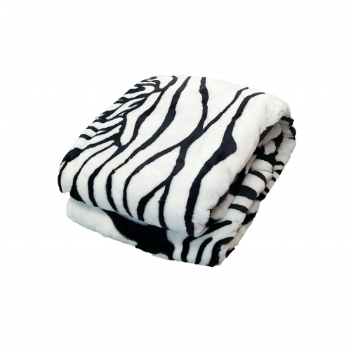 Koc akrylowy - Gruby i ciepły - Zebra -gładki